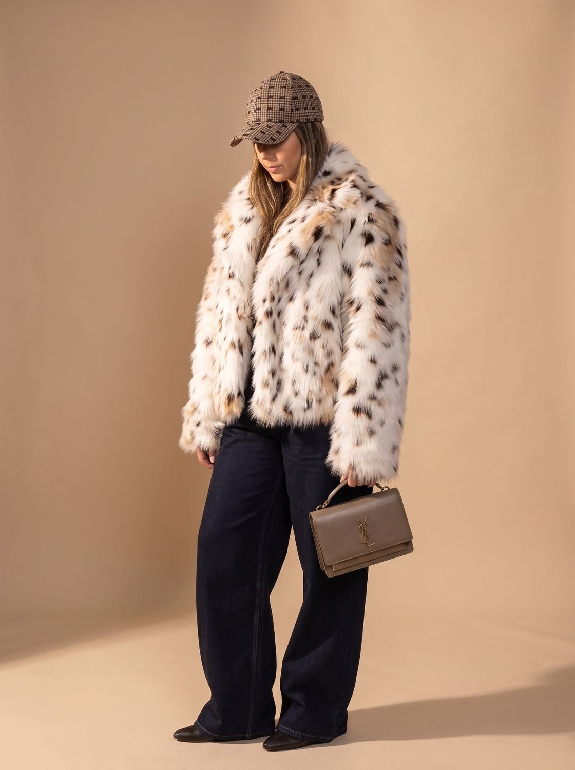 Leonie | Leopard Print Cropped Faux Fur Coat