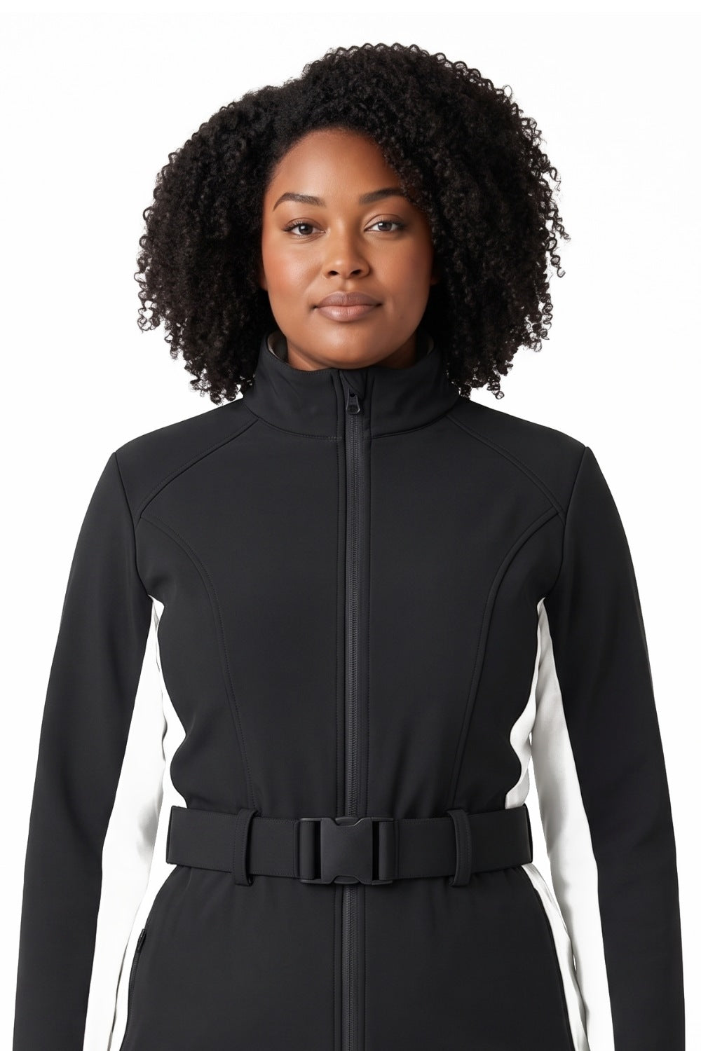 Hedda | Women's Belted One-Piece Ski Suit with Stand Collar
