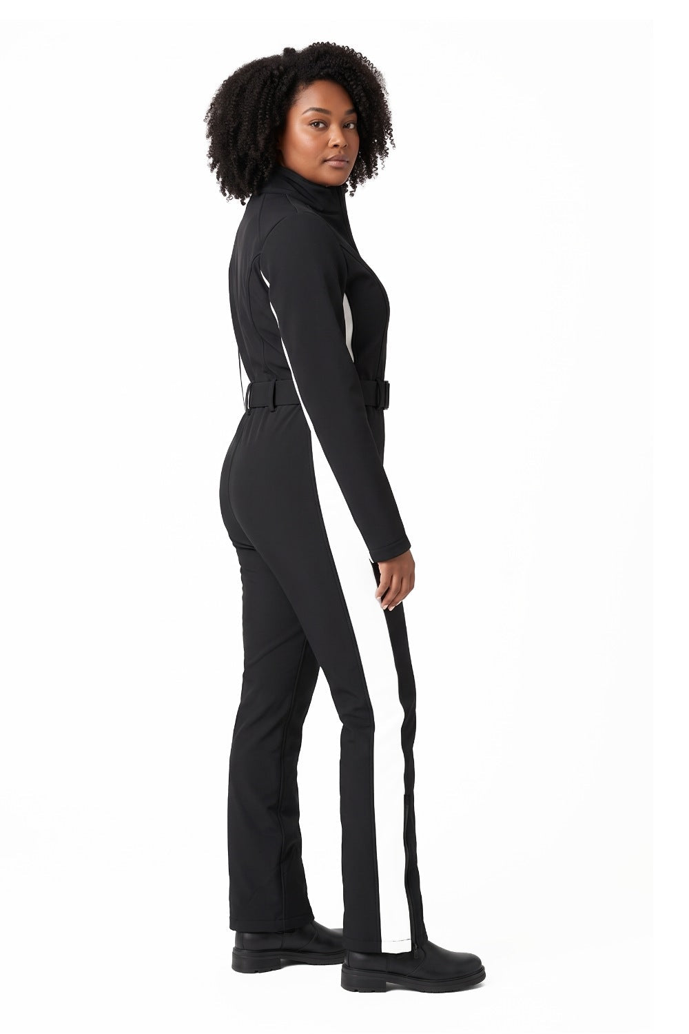 Hedda | Women's Belted One-Piece Ski Suit with Stand Collar