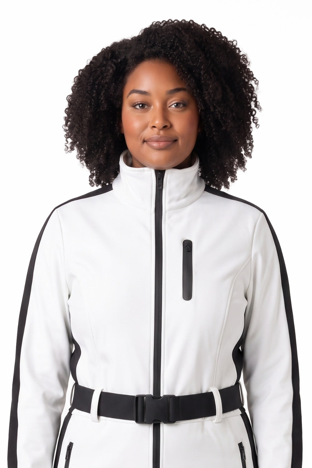 Hedda | Women's Belted One-Piece Ski Suit with Stand Collar