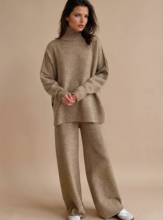 Maren | Oversized Turtleneck Wide-Leg Lounge Set