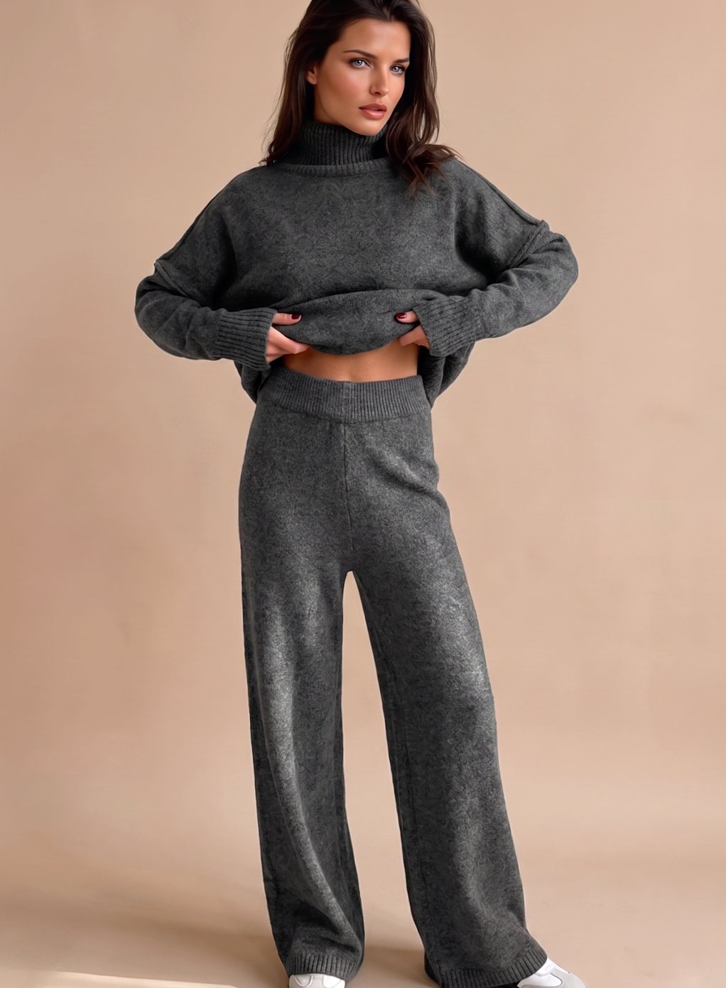 Maren | Oversized Turtleneck Wide-Leg Lounge Set