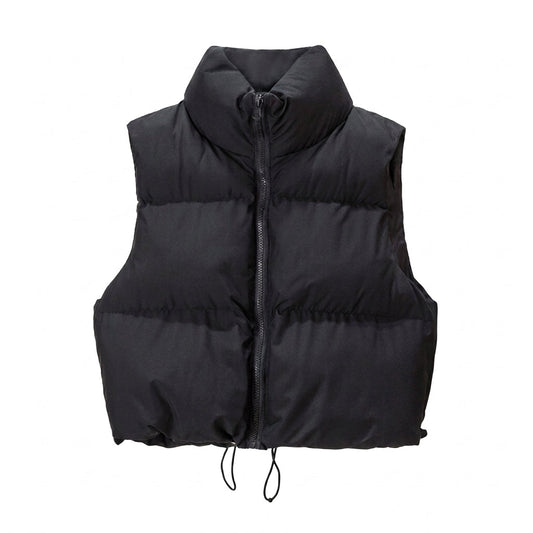 Sanna | Women's Cropped Puffer Gilet with Stand Collar