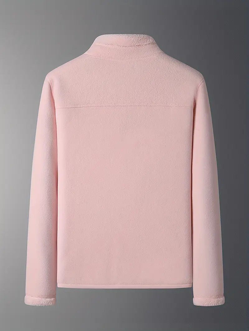 Delyth | Women's Reversible Fluffy Winter Jacket with Stand Collar