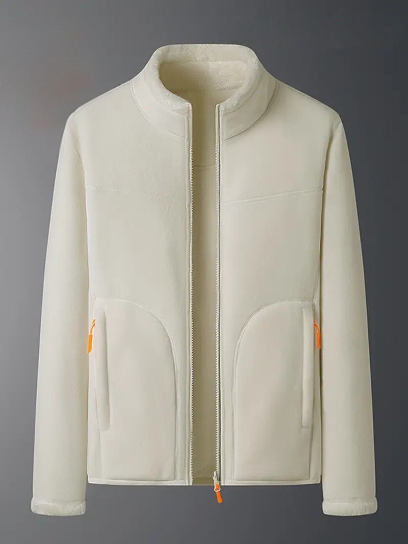 Delyth | Women's Reversible Fluffy Winter Jacket with Stand Collar